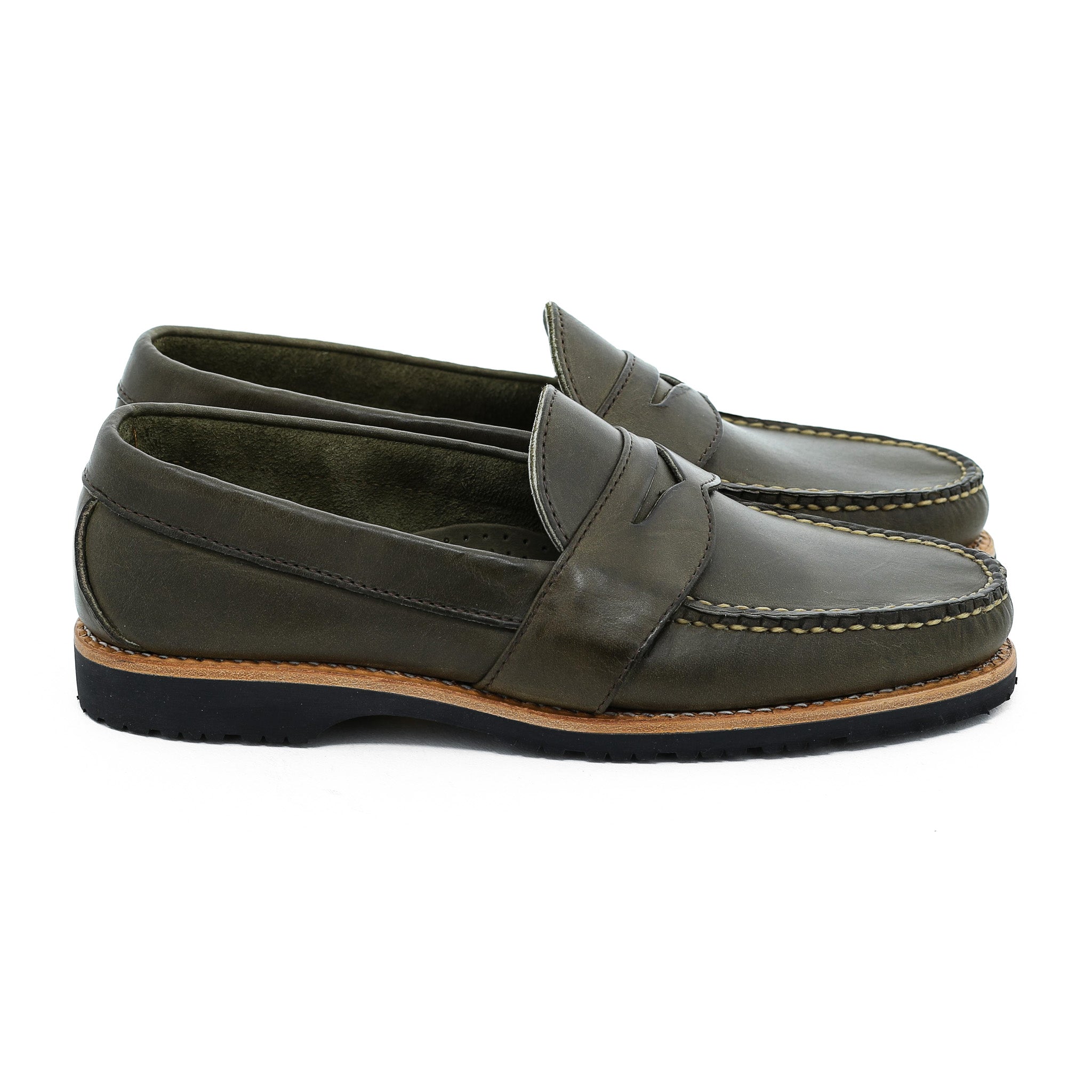 Weltline Penny Loafers - Olive Labrador