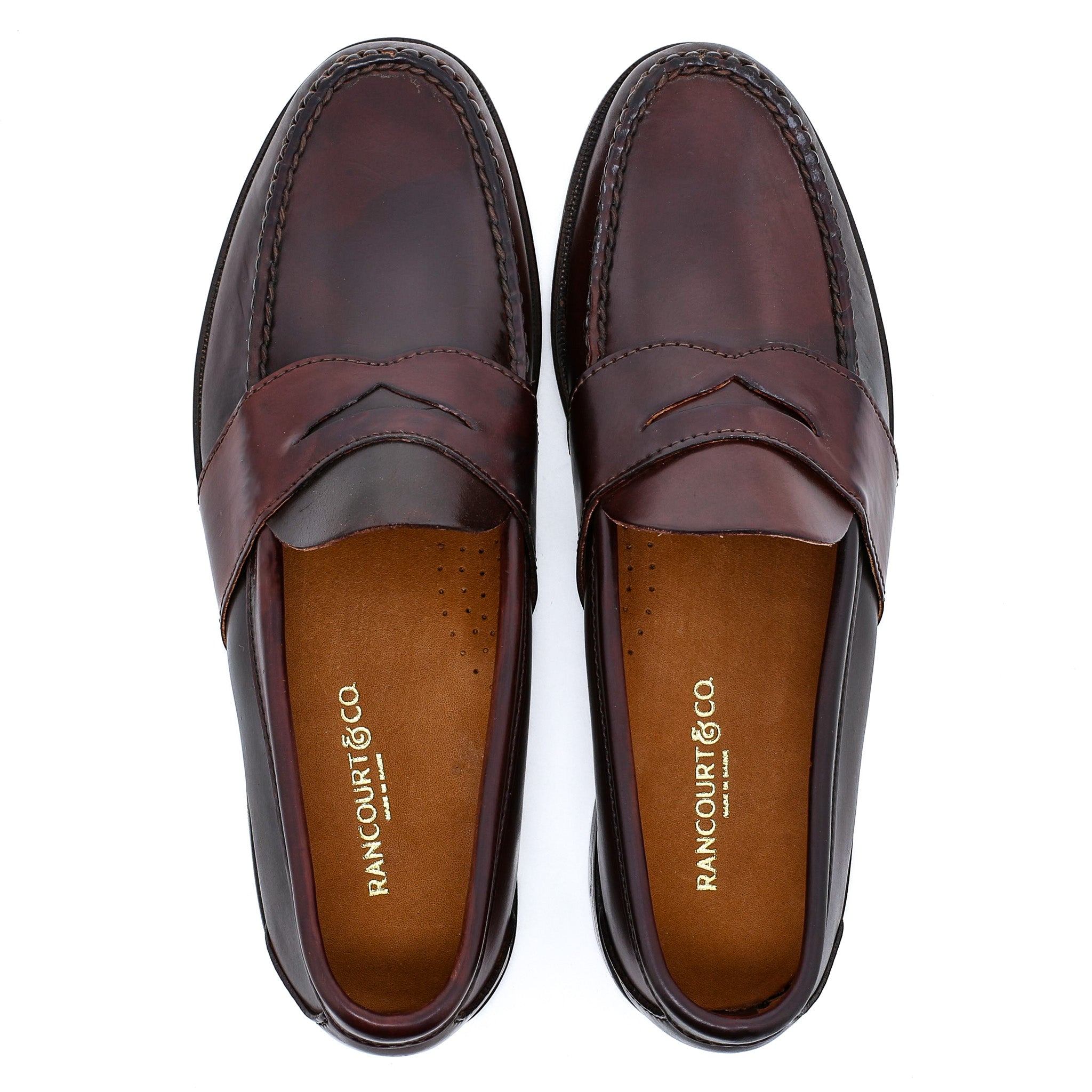 Blue Isle Weltline Penny Loafers - Espresso Shell Cordovan