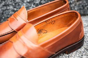 Blue Isle Weltline Penny Loafers - Whiskey Shell Cordovan