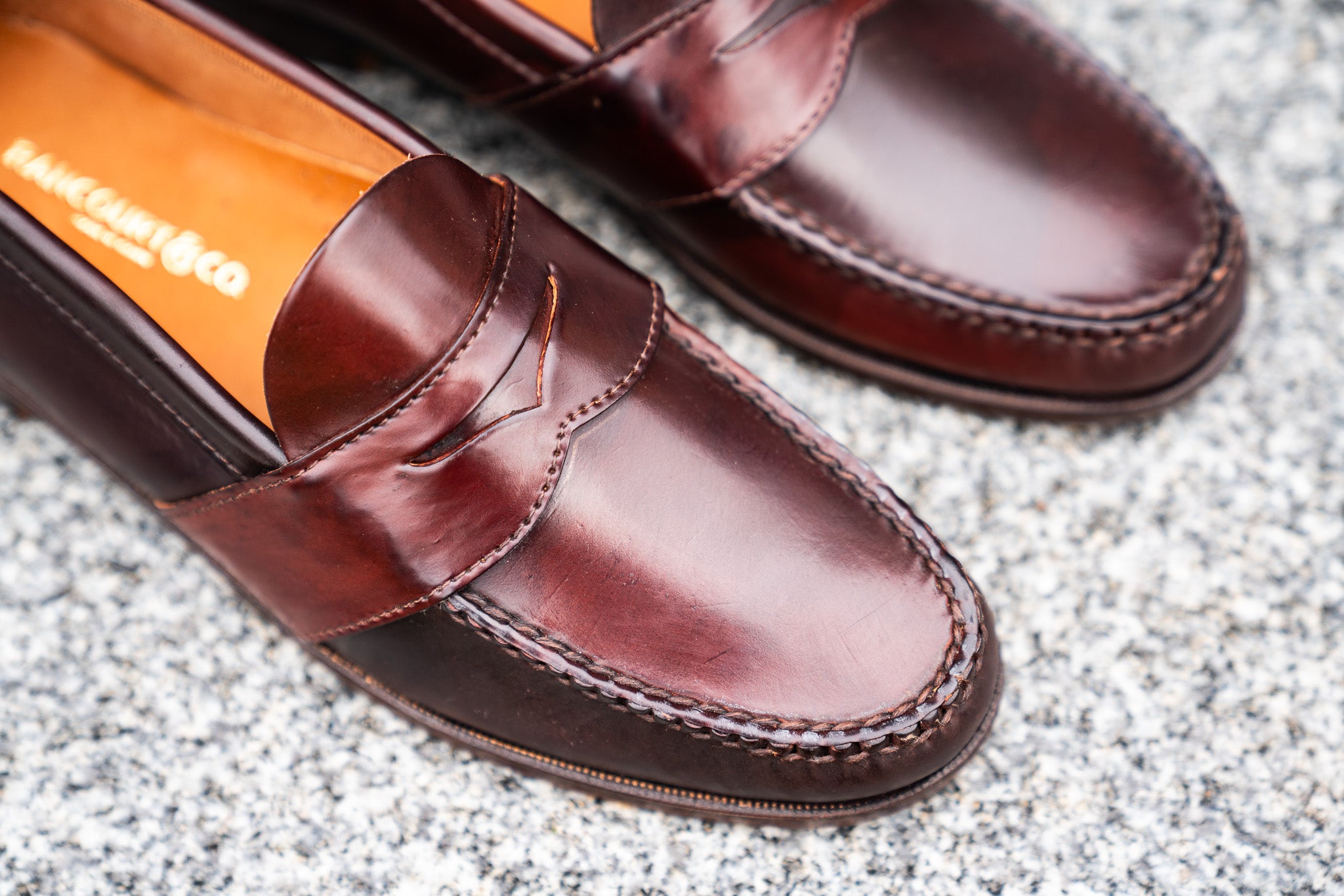 Blue Isle Weltline Penny Loafers - Espresso Shell Cordovan