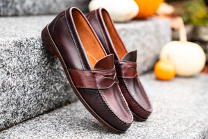 Blue Isle Weltline Penny Loafers - Espresso Shell Cordovan